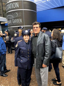 Blair poses with her father. 