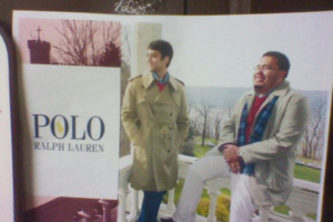 Rick Garcia '10 and a friend pose in a staged magazine ad