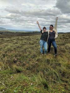 Maire Fox '12 and her cousin, Katharine, pose on top of a mountain in Ireland