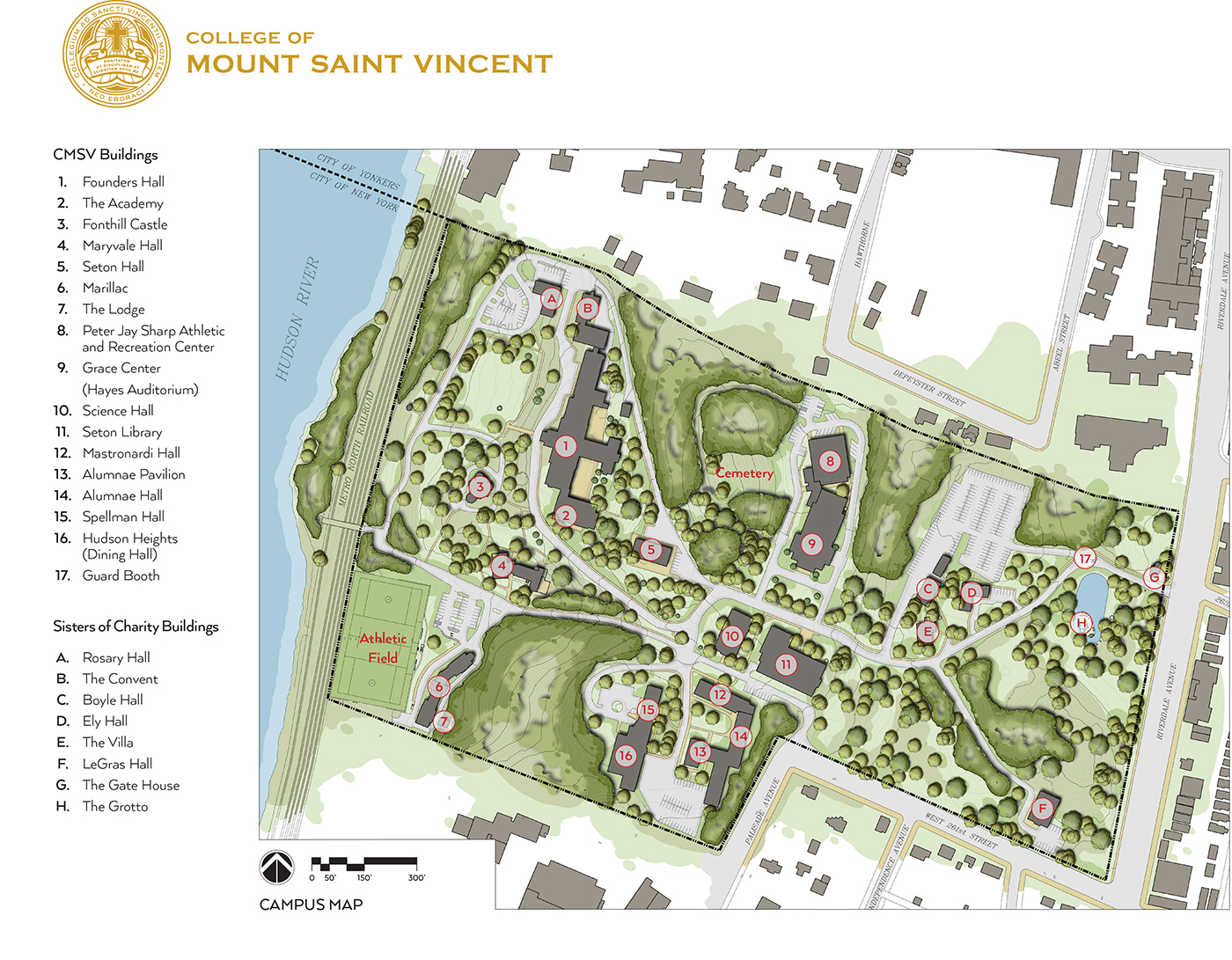 Saint Joseph S University Map Campusmap2015Final - College Of Mount Saint Vincent