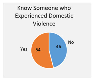 Graphic titled: "Know someone who experienced domestic violence?"
