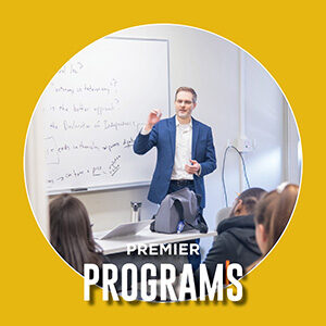 Button saying "Premier Programs"