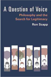 A Question of Voice book by Ron Scapp. 