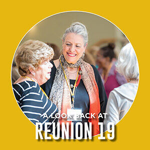 Button saying "A look back at Reunion 2019"