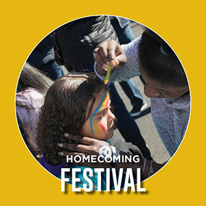 Button saying "Homecoming Festival"