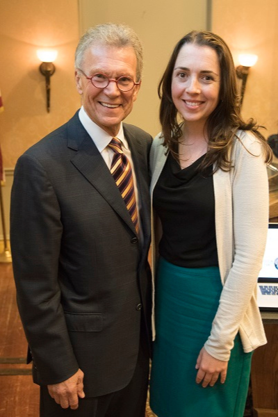 Ellen Carlin poses with former Senate Majority Leader Tom Daschle