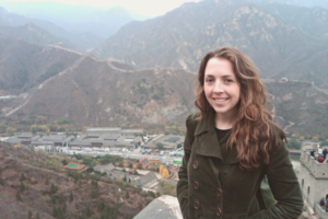 Ellen Carlin poses at the Great Wall of China